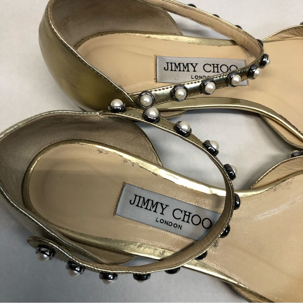Jimmy Choo leema flat, gold, EUC - Picture 9 of 13